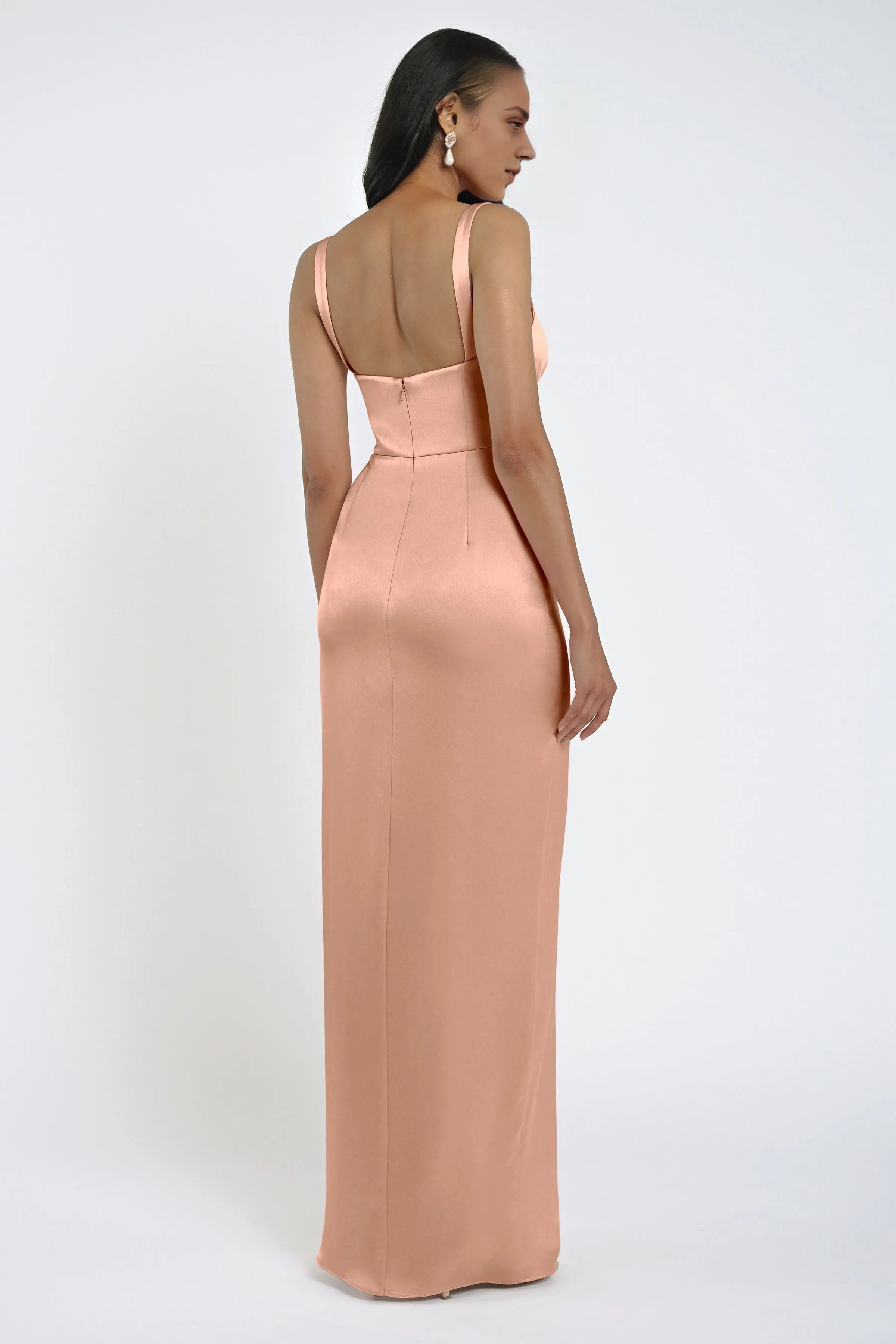 Vestido Weitese elegante de satén con escote cuadrado y espalda abierta, vestido de noche con tirantes finos, corte tubo, sin mangas, vestido de fiesta